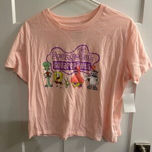 NWT spongebob pink crop t-shirt